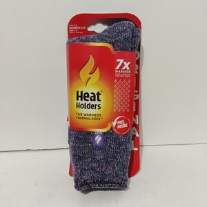 Heat Holders 1 Pack Original Thermal Crew Sock Women's 5-9 Purple NWT